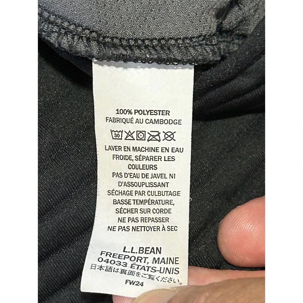 LL Bean Mens Airlight Fleece Vest Black Textured Full Zip Size Medium Corporate